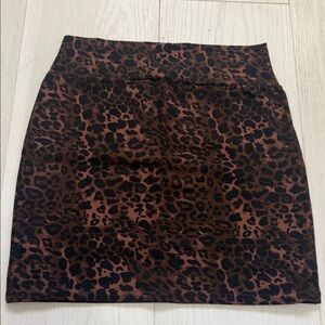 Brown and Black Mini Pencil Skirt for Night Out cotton size S